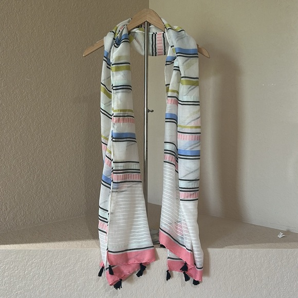 Striped Tassel Fringe Scarf - Picture 1 of 6